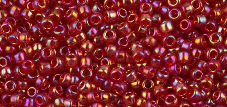 15/0 TOHO ROUND Transparent Rainbow Ruby Seed Bead (8g)
