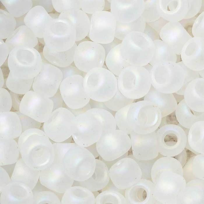 6/0 TOHO ROUND Transparent Rainbow Frosted White Seed Bead (8g)