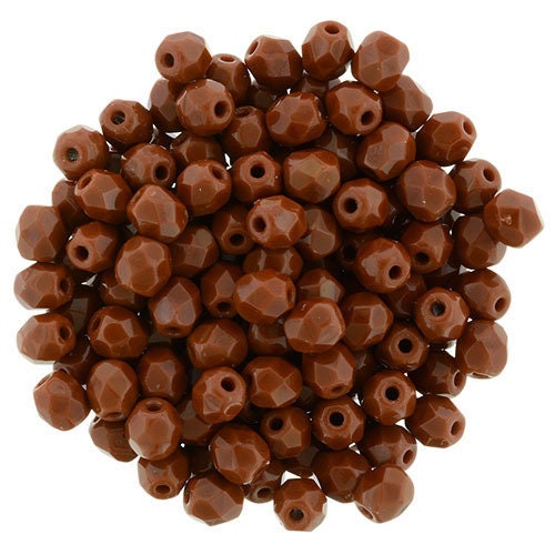 3mm Umber Czech Faceted Firepolish Glass Beads (50)