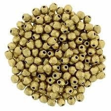 Czech Faceted Matte Metallic Flax Firepolish Glass Beads 3mm (50)