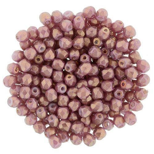 Czech Faceted Halo Cherub Firepolish Glass Beads 3mm (50)