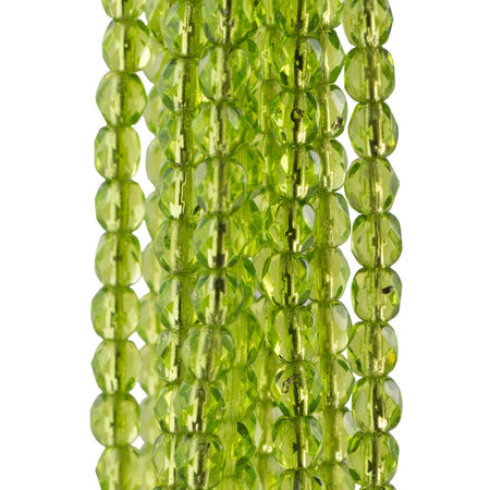 Czech Faceted Silver Lined Olivine Firepolish Glass Beads 4mm (50)
