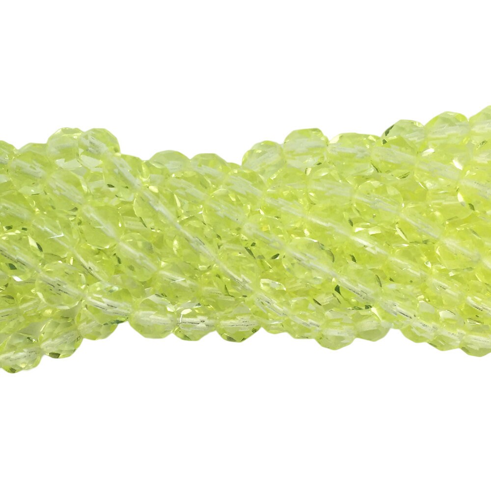 Translucent Jonquil Faceted Glass Czech Beads 6mm (25) czh032B