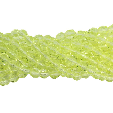 Translucent Jonquil Faceted Glass Czech Beads 6mm (25) czh032B
