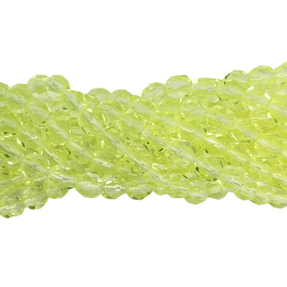 Translucent Jonquil Faceted Glass Czech Beads 6mm (25) czh032B