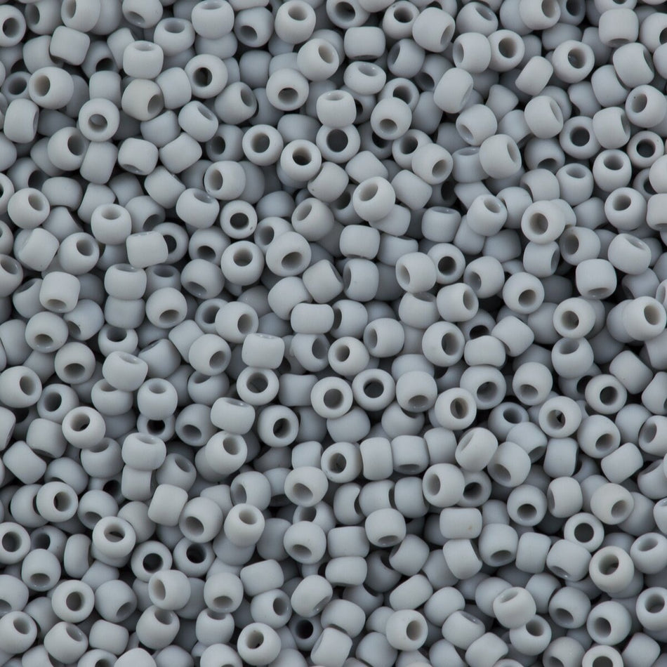 11/0 TOHO ROUND Opaque Frosted Gray Seed Bead (8g)