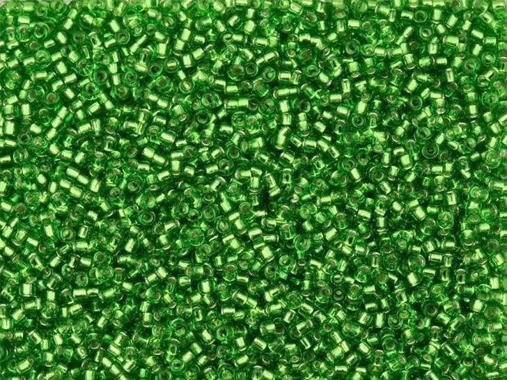 15/0 TOHO ROUND Silver Lined Peridot Seed Bead (8g)