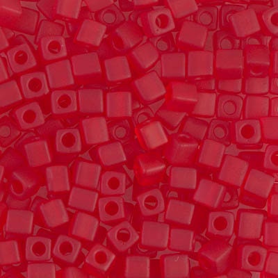 4mm MIYUKI CUBE Matte Transparent Red Seed Bead 20gm