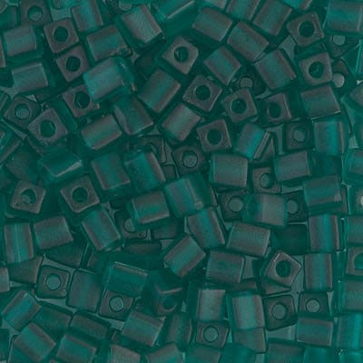 4mm MIYUKI CUBE Transparent Frosted Dark Green Seed Bead (20g)