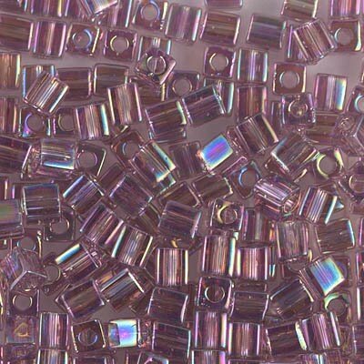 4mm MIYUKI CUBE Transparent Smoky Amethyst AB Seed Bead 20gm
