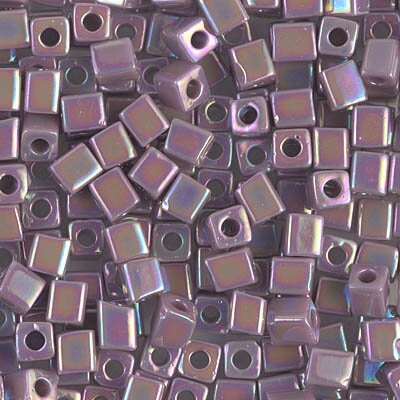 4mm MIYUKI CUBE Rainbow Opaque Amethyst Seed Bead 20gm