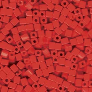4mm MIYUKI CUBE Opaque Red Seed Bead 20gm