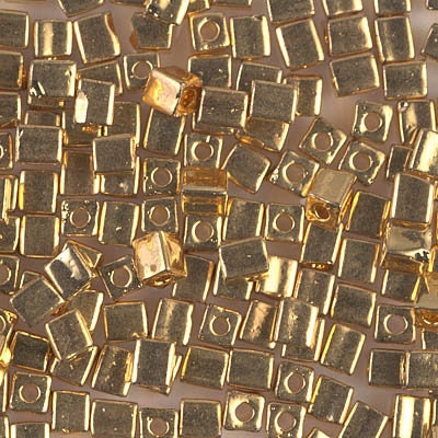 4mm MIYUKI CUBE Metallic Gold Seed Bead 20gm