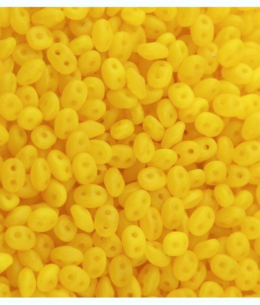 2/5MM MATUBO SUPERDUO Matte Milky Yellow Beads
