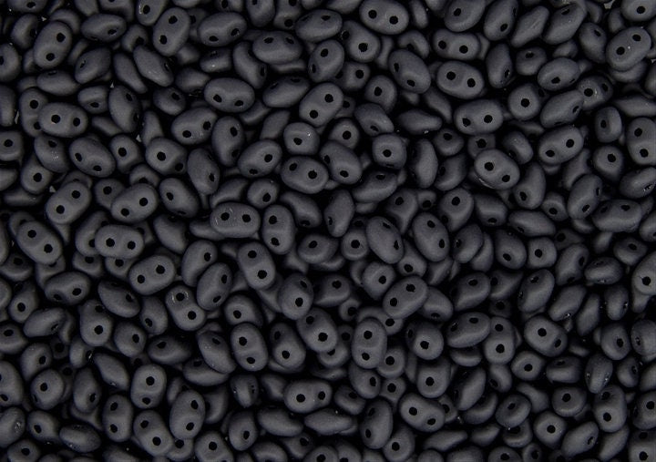2/5MM MATUBO SUPERDUO Matte Jet Beads