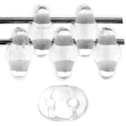2/5MM MATUBO SUPERDUO White Lined Crystal Beads