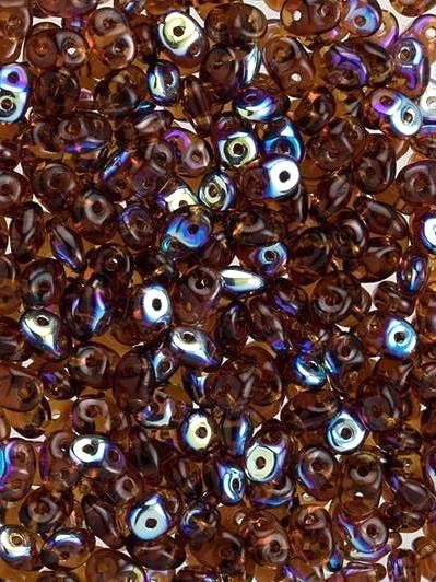 2/5MM MATUBO SUPERDUO Smoky Topaz AB Beads