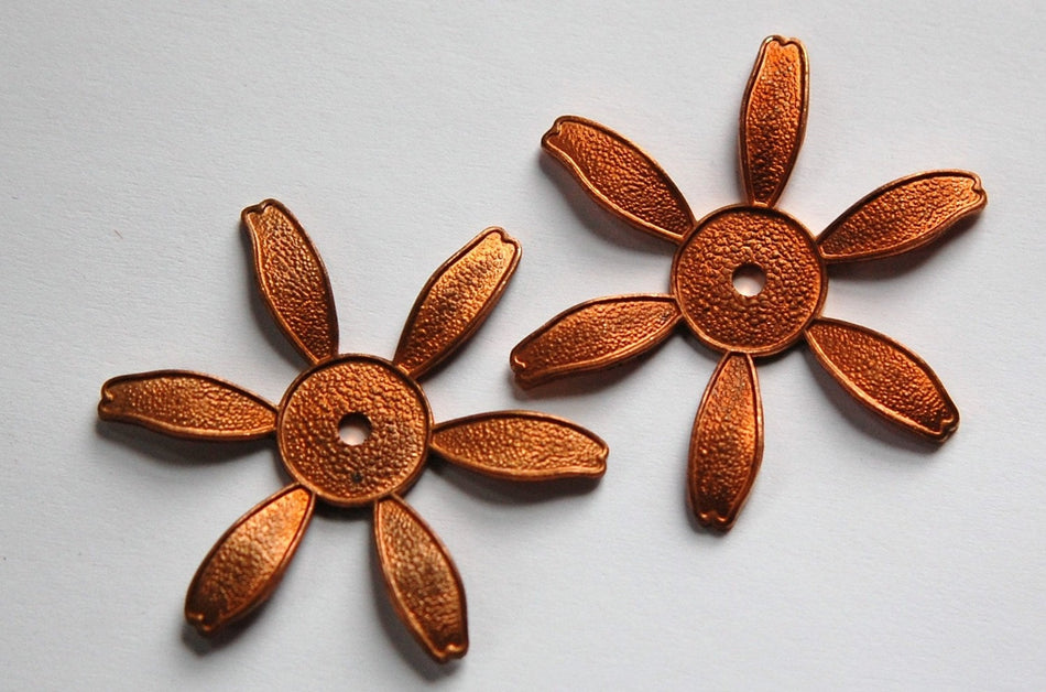 Daisy Flower Stamping Setting Copper Coated (2) mtl252A