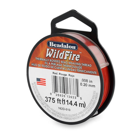 0.008in/0.20mm. Red Wildfire Bead Weaving Thread 20/50/125yd.