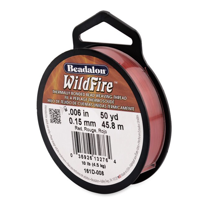 0.006in/0.15mm Red Wildfire Bead Weaving Thread 20/50/125yd.
