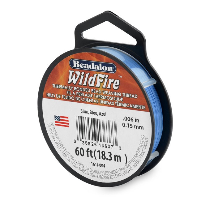 0.006in/0.15mm Blue Wildfire Bead Weaving Thread 20/50/125yd.