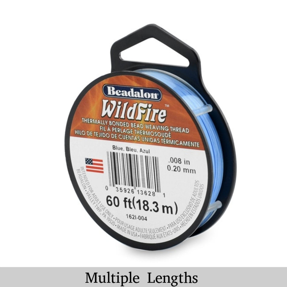 0.008in/0.20mm Blue Wildfire Bead Weaving Thread 20/50/125yd.