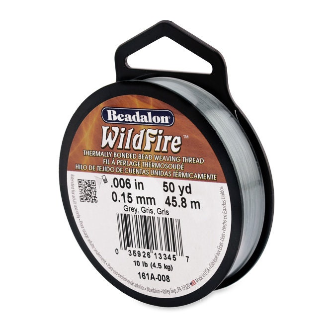 0.006in/0.15mm Grey Wildfire Bead Weaving Thread 20/50/125yd.