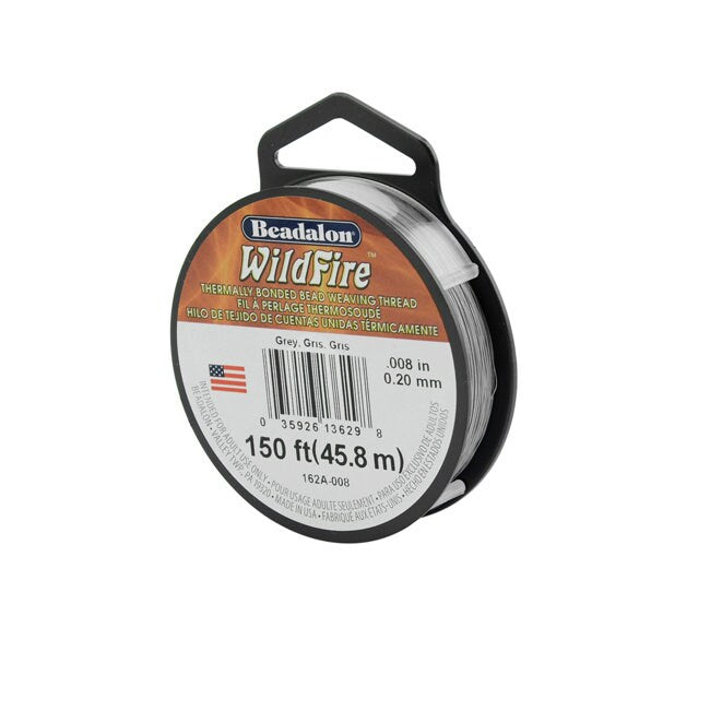 0.008in/0.20mm Grey Wildfire Bead Weaving Thread 20/50/125yd.