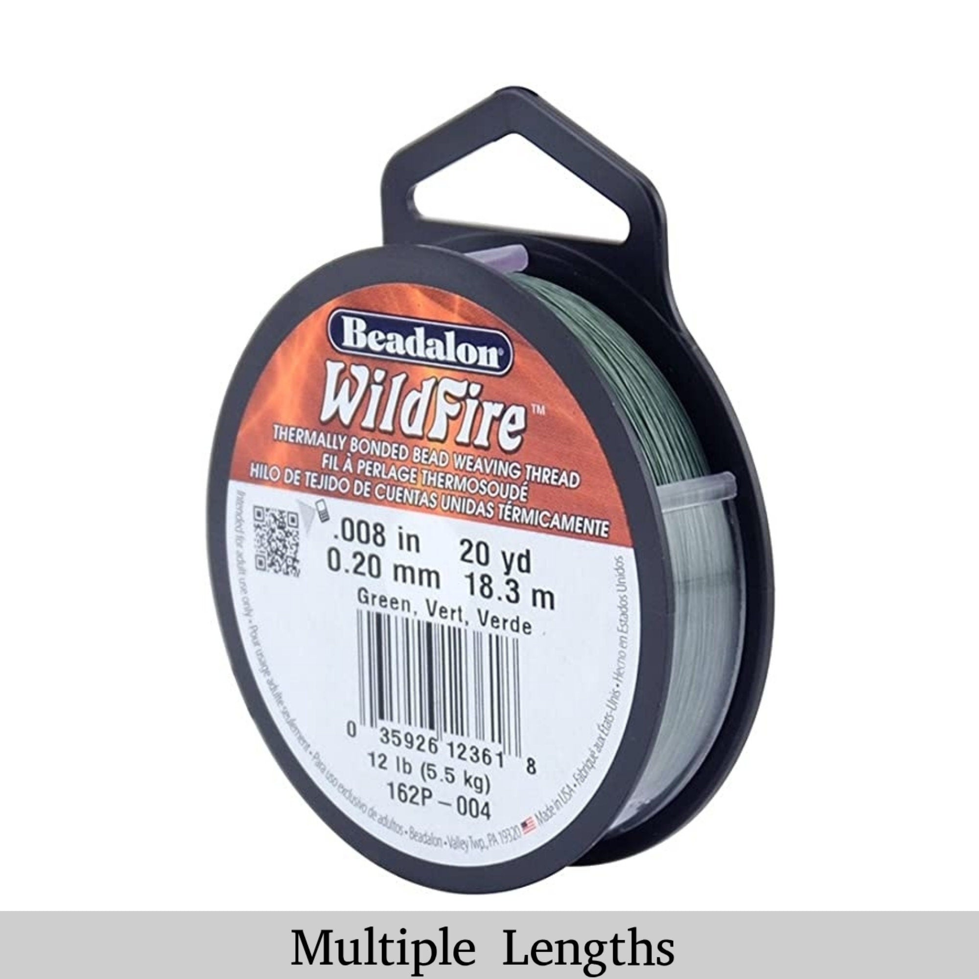 0.008in/0.20mm Green Wildfire Bead Weaving Thread 20/50/125yd.