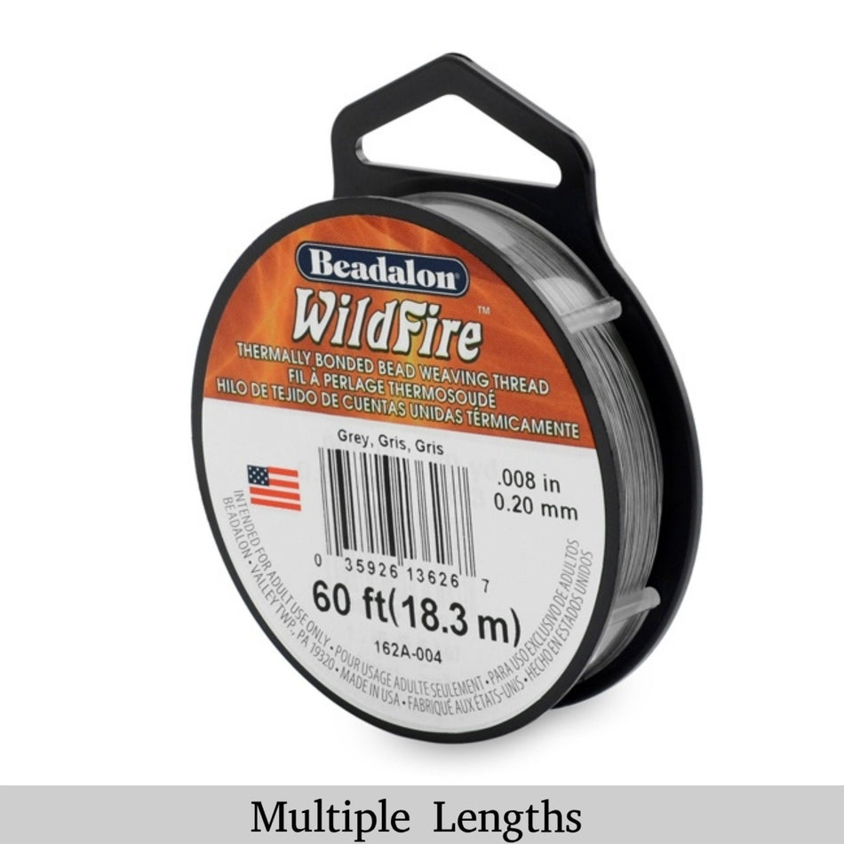 0.008in/0.20mm Grey Wildfire Bead Weaving Thread 20/50/125yd.