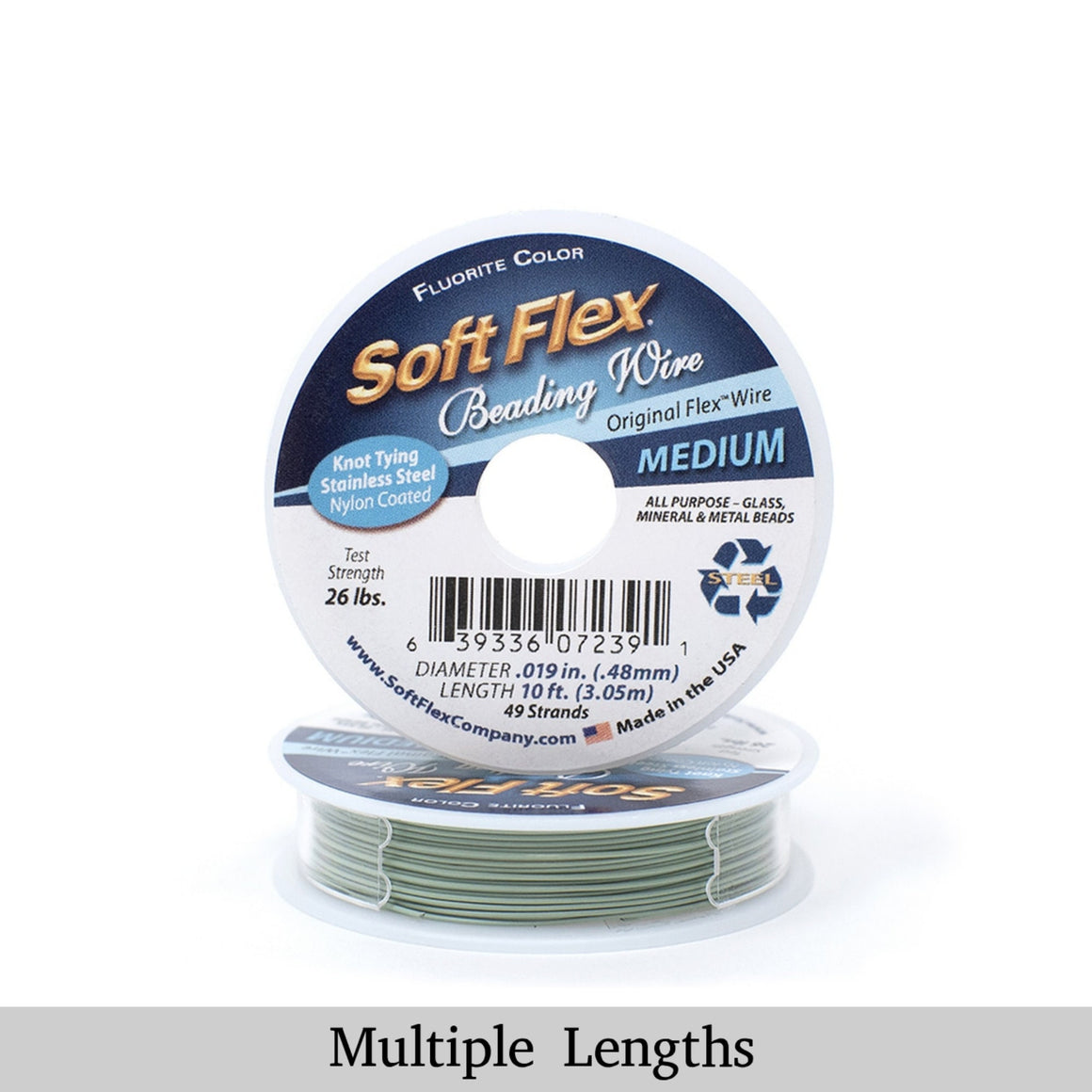 0.019in/0.48mm Fluorite Soft Flex Medium Beading Wire 10/30/100ft