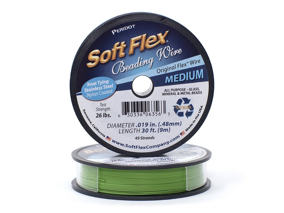 0.019in/0.48mm Peridot Soft Flex Medium Beading Wire 10/30/100ft