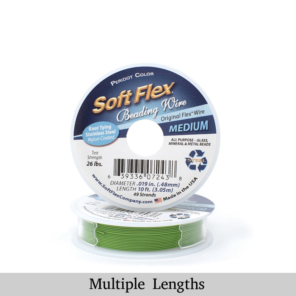 0.019in/0.48mm Peridot Soft Flex Medium Beading Wire 10/30/100ft