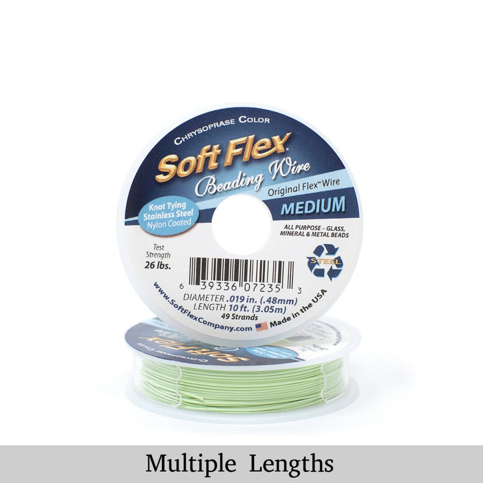0.019in/0.48mm Chrysoprase Soft Flex Medium Beading Wire 10/30/100ft