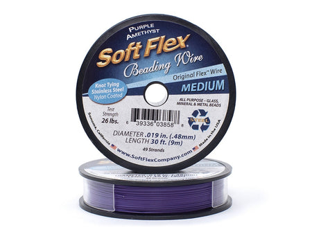 0.019in/0.48mm Purple Amethyst Soft Flex Medium Beading Wire 10/30/100ft