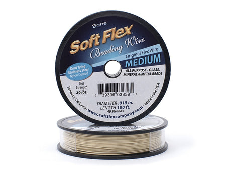 0.019in/0.48mm Bone Soft Flex Medium Beading Wire 10/30/100ft
