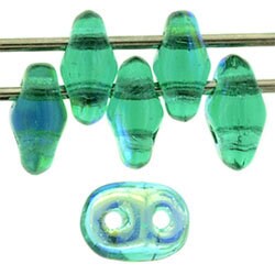 2/5MM MATUBO SUPERDUO Emerald AB Beads