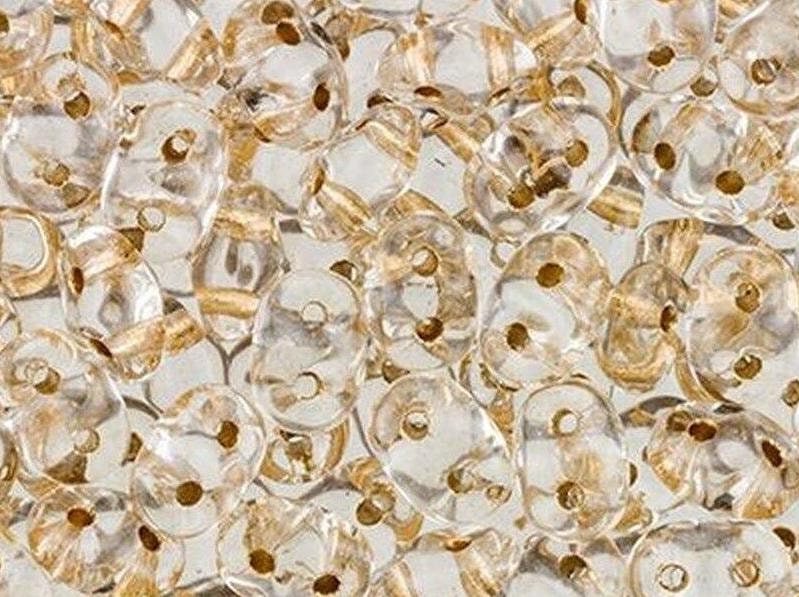 2/5MM MATUBO SUPERDUO Gold Lined Crystal Beads