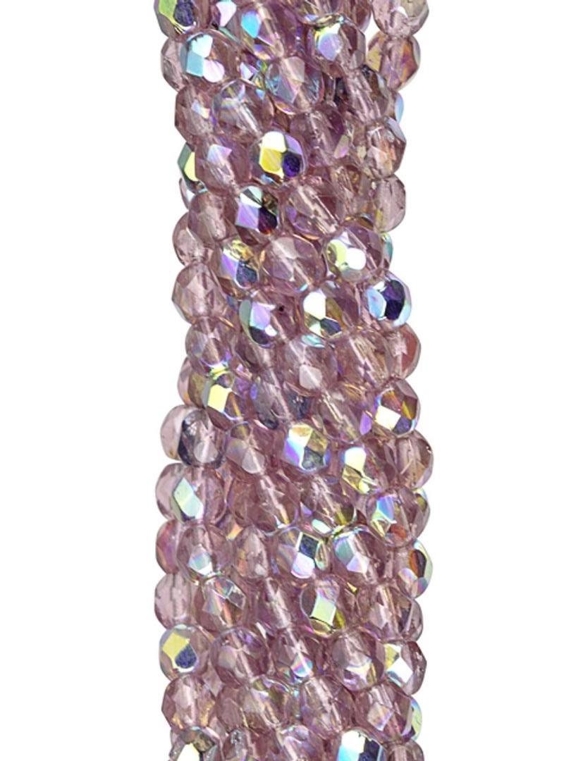 3mm Medium Amethyst AB Czech Faceted Firepolish Glass Beads (50)