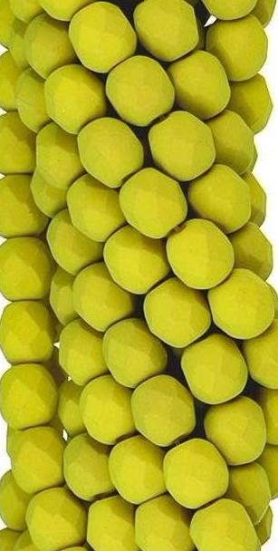 3mm Saturated Chartreuse Czech Faceted Firepolish Glass Beads (50)