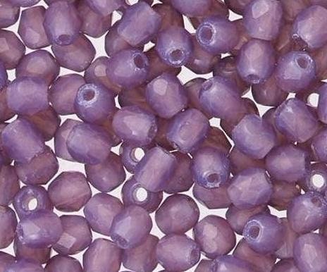 2mm Matte Milky Amethyst Czech Faceted Firepolish Glass Beads (50)