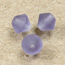 6mm Matte Tanzanite Bicone Czech Faceted Glass Beads (25)