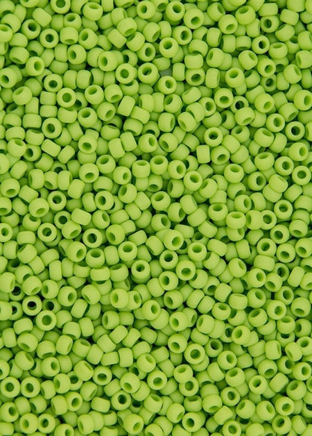 8/0 TOHO ROUND Opaque Frosted Sour Apple Seed Bead (8g)