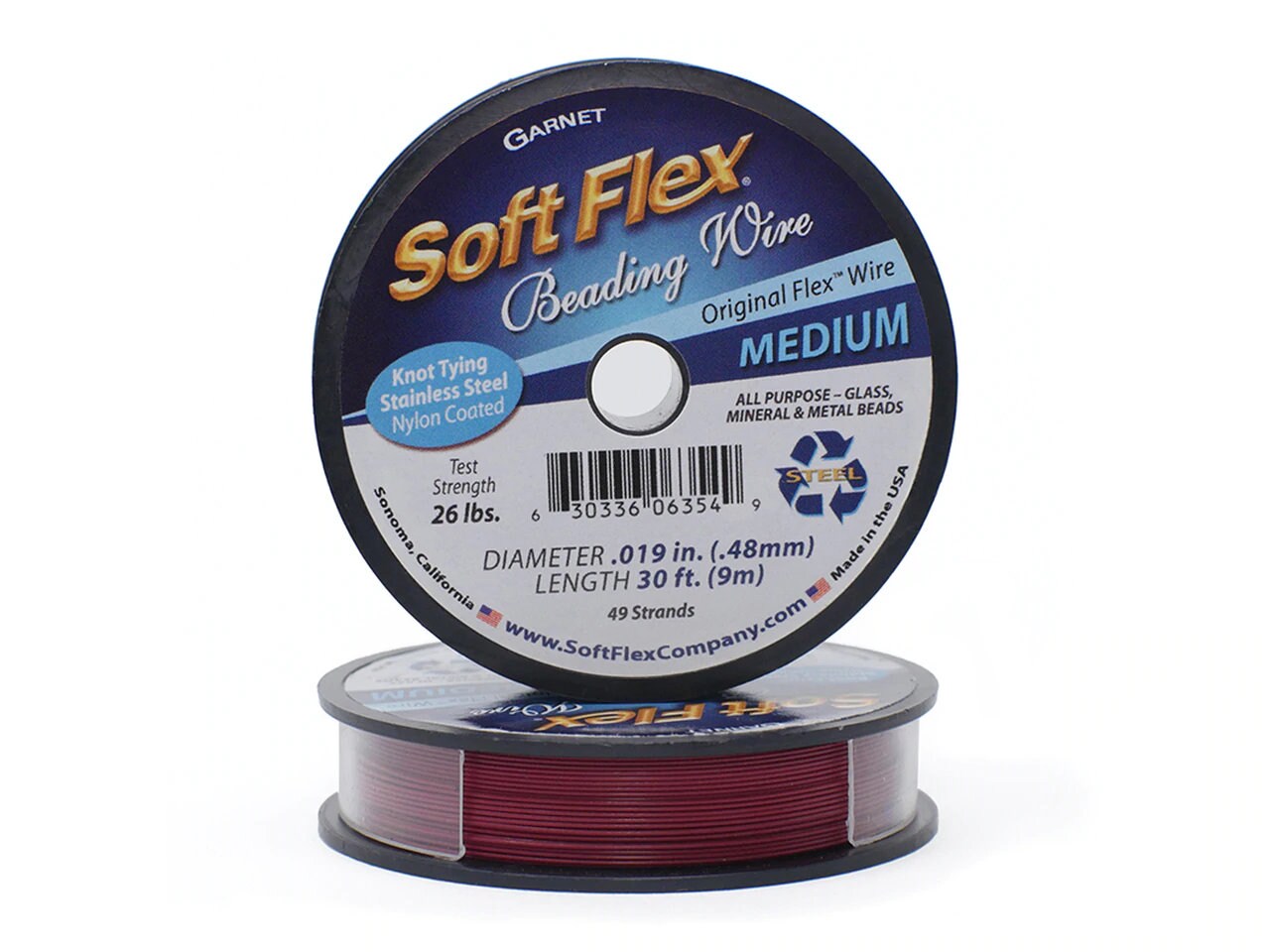 0.019in/0.48mm Garnet Soft Flex Medium Beading Wire 10/30/100ft