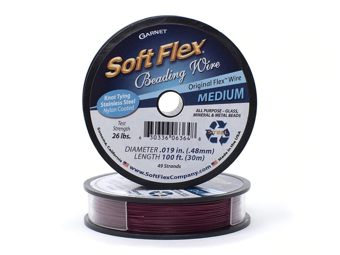0.019in/0.48mm Garnet Soft Flex Medium Beading Wire 10/30/100ft