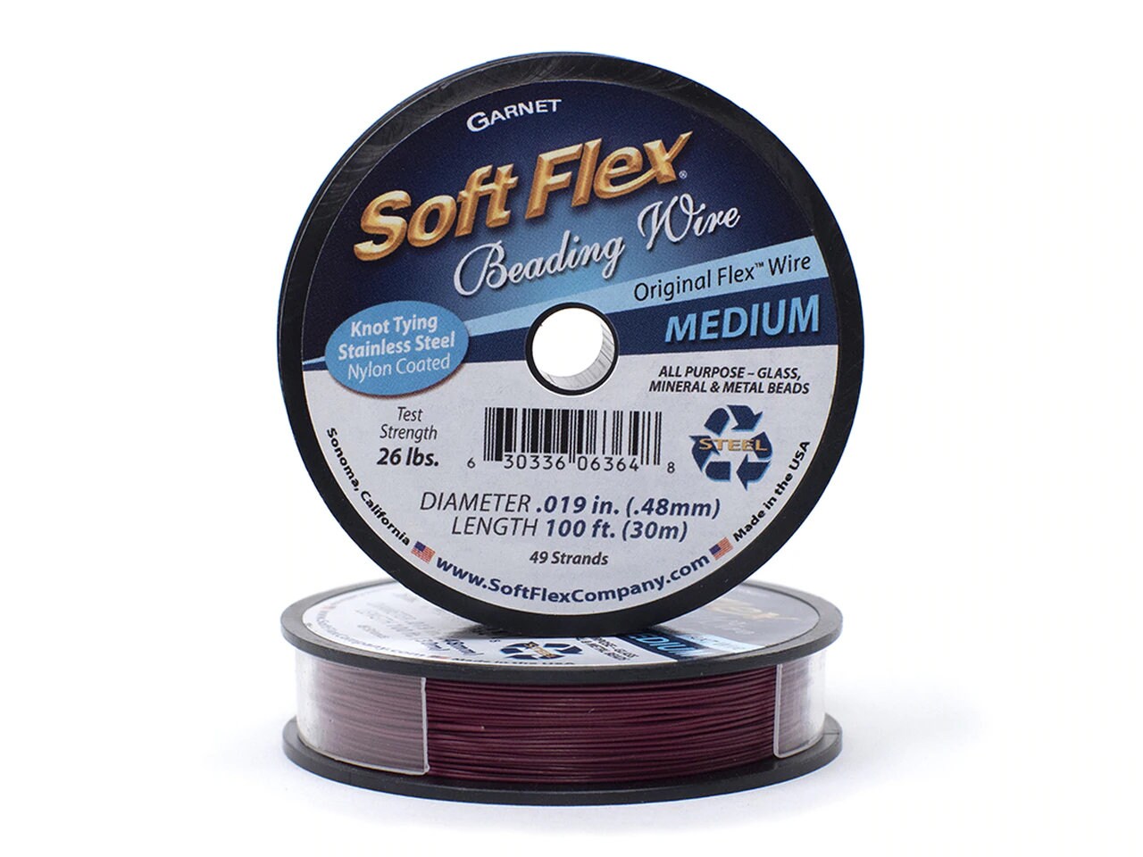 0.019in/0.48mm Garnet Soft Flex Medium Beading Wire 10/30/100ft