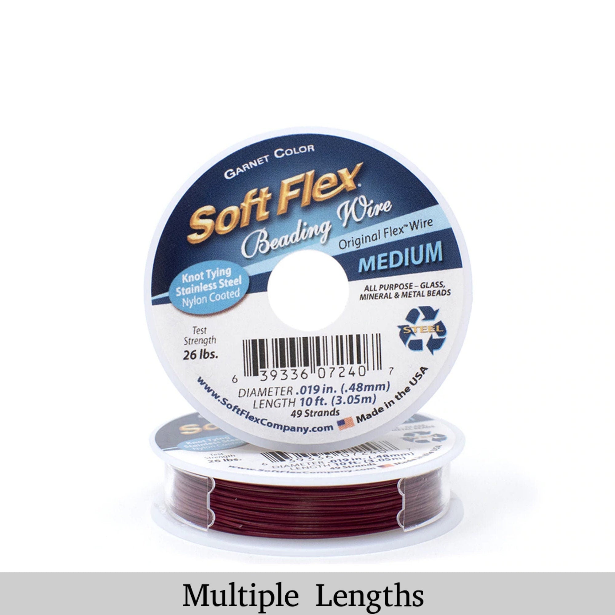0.019in/0.48mm Garnet Soft Flex Medium Beading Wire 10/30/100ft