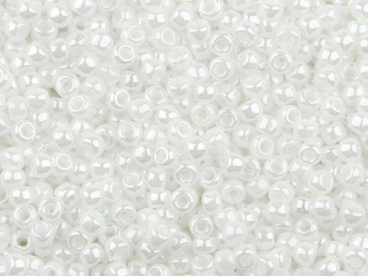 8/0 TOHO ROUND Opaque Lustered White Seed Bead (8g)