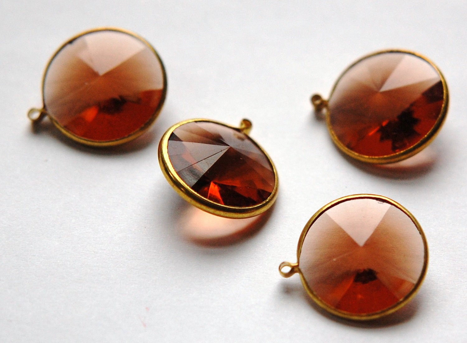 Vintage Topaz Acrylic Rivoli Channel Set 18mm 1 Loop Drops chr156M