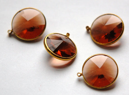 Vintage Topaz Acrylic Rivoli Channel Set 18mm 1 Loop Drops chr156M